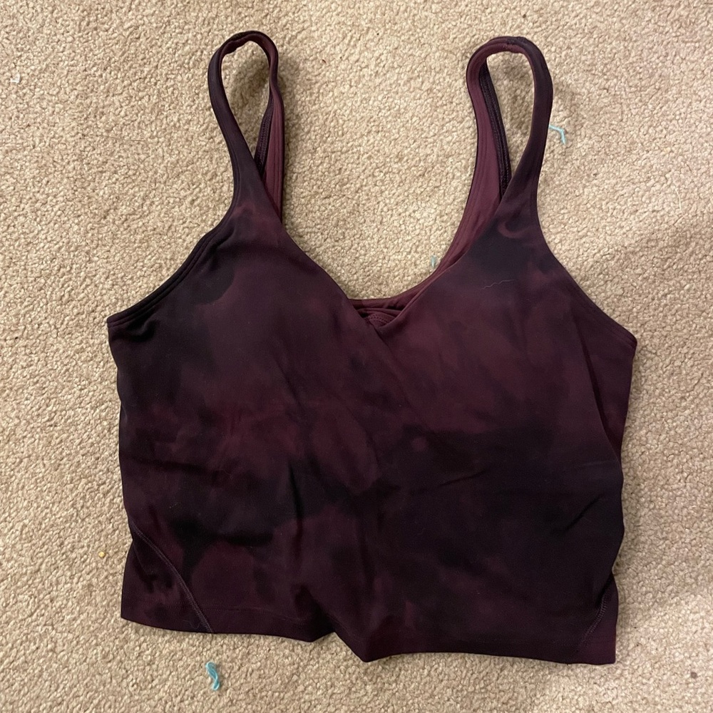 Lululemon size 6 align tank tie dye red
